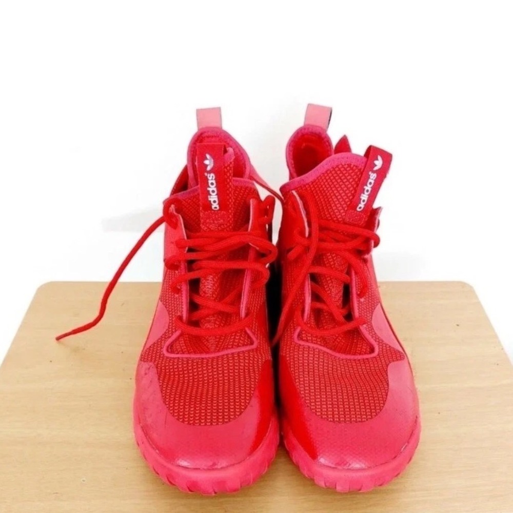 Adidas Tubular Entrap Mens Red Monochromatic Mid Top Sneakers BB2348 Size 11